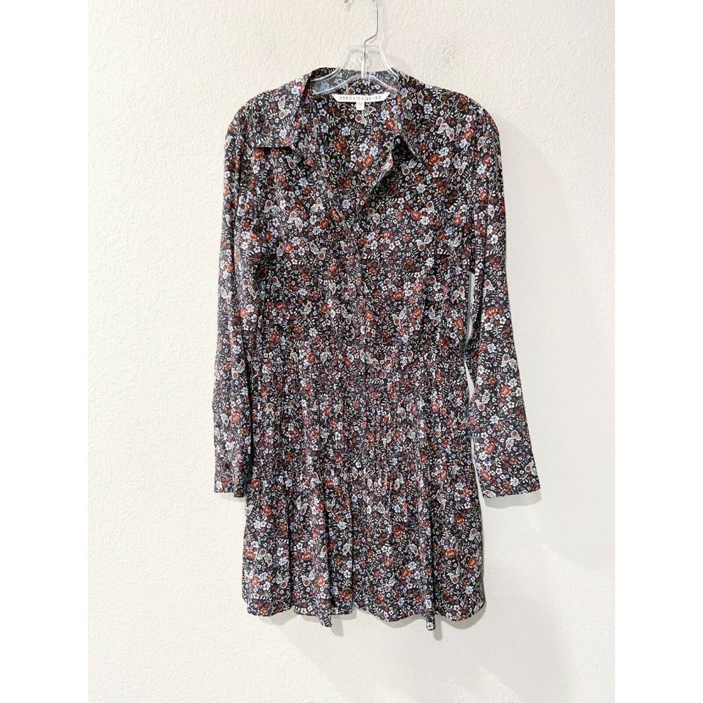 Veronica Beard Floral Shirt Dress Size 6 Long Sleeve